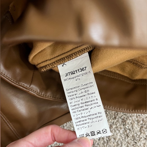 SHEIN PETITE XXS Brown Faux Leather Pants - Picture 11 of 16